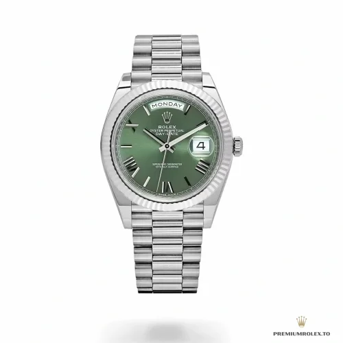 Superclone Rolex Day-Date 40mm Olive Green Roman Dial 228239 - Swiss-Made Clone Watch