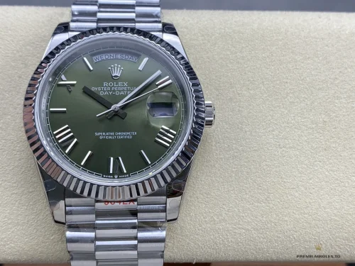 Superclone Rolex Day-Date 40mm Olive Green Roman Dial 228239 - Factory Super Clone Watch