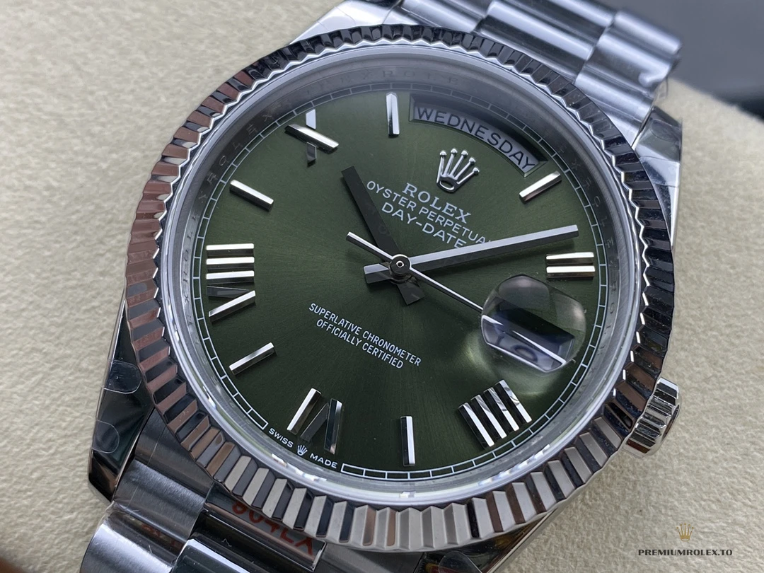 Superclone Rolex Day-Date 40mm Olive Green Roman Dial 228239 - Factory Super Clone Watch