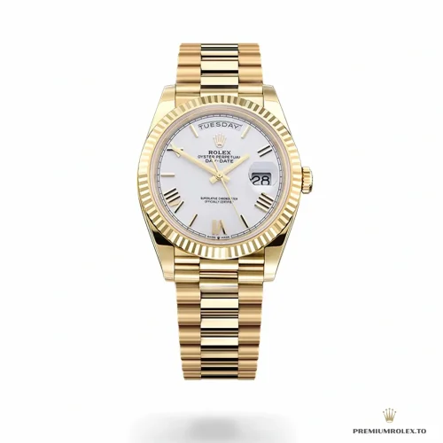 Replica Rolex Day-Date 40 mm White Dial Yellow Gold M228238-0042 - Affordable Luxury Fake Timepiece