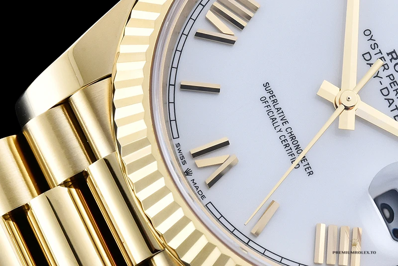 Replica Rolex Day-Date 40 mm White Dial Yellow Gold M228238-0042 - Budget Luxury Replica Watch