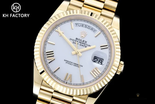Replica Rolex Day-Date 40 mm White Dial Yellow Gold M228238-0042 - Affordable Luxury Fake Timepiece