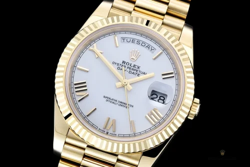 Replica Rolex Day-Date 40 mm White Dial Yellow Gold M228238-0042 - Affordable Super Clone Watch