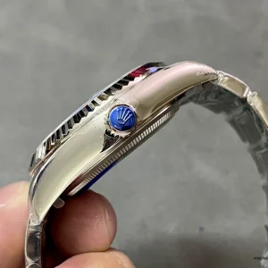 Caseback of Sky-Dweller 326238 with Oystersteel finish and engravings