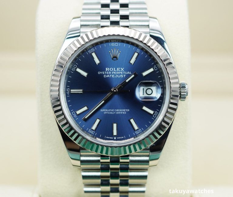 Rolex Datejust 41 blue dial with fluted bezel and jubilee bracelet
