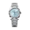 Rolex - 228236-0006 Day-Date 40 Platinum - Fluted Ice Blue - Baguette