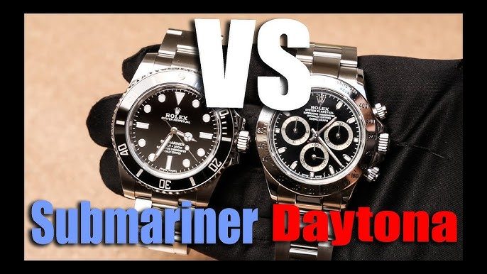 Rolex Submariner and Daytona placed side by side for comparison