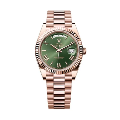 Rolex 228235-0025 Day-Date 40 Everose Olive Roman