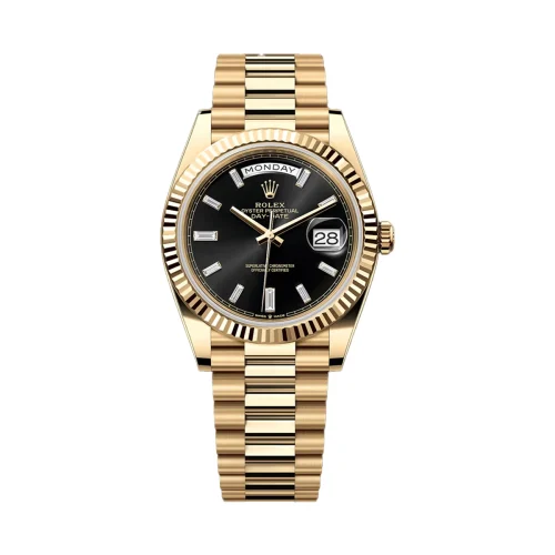 Rolex 228238-0004 Day-Date 40 Yellow Gold Black Baguette