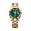 Rolex 228238-0061 Day-Date 40 Yellow Gold Fluted Green Baguette