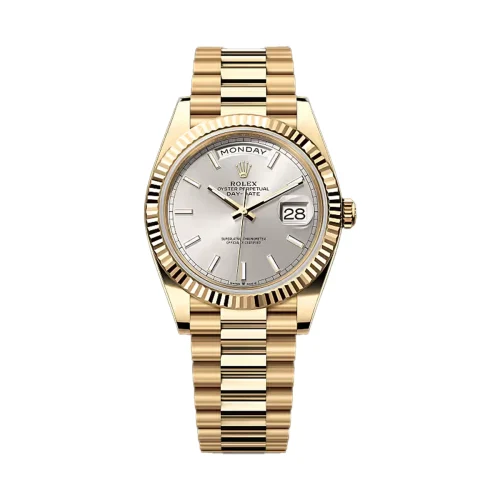 Rolex 228238-0066 Day-Date 40 Yellow Gold Fluted Silver